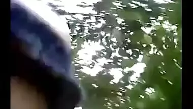 Nice-looking legal age teenager beauty rides her lover in an outdoor sex session