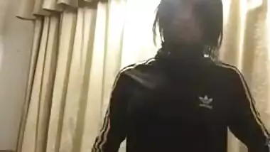 Day is over so Desi girl gets naked exposing XXX boobies and pussy