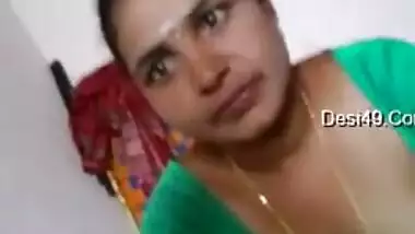 Boy is lying in bed filming Desi slut who bares her XXX tits for him