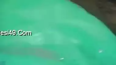 Horny lover XXX records and spreads shaved twat of his Desi bitch