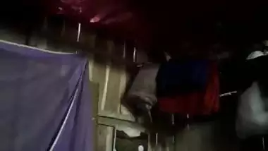 Horny aunty moans on camera during XXX humping by her son in the dark