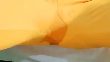 Desi woman isn't a little girl still she pisses in pants in XXX video