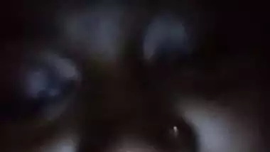 Village girl at night on video call shows nude body