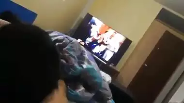 Chubby Desi whore has mouth fucked by XXX lover who making an MMS clip