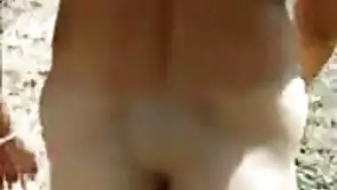 Desi wife Reeta nude walking in outdoor and hubby recording