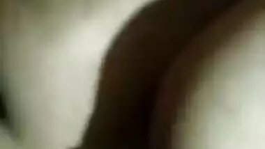 Cute Desi girl brandishes lovely XXX tits in close-up making man touch