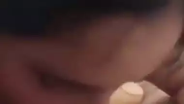 Delhi girl goes down and gives an erotic Indian blowjob