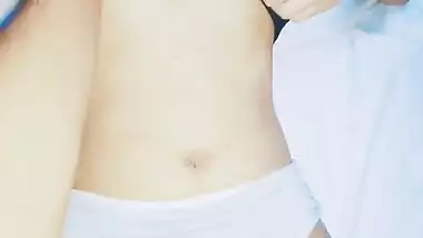 North indian girlfriend footjob cum shot on belly, punjabi girl simranpreet kaur