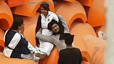 Indian friends chillout in road HOT Moment Caught