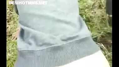 Outdoor sex teen porn of sexy college girl with lover in the park