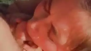 Innocent native teen weed trimmer sucks big white dick in garden and gasps for air