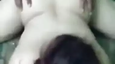 White desi XXX girl have a threesome sex with her husband and his friend MMS