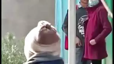 Indian school girl give head outdoor before school and caught on XXX cam