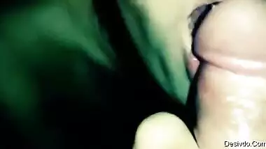 Young wife sucking husbands cock