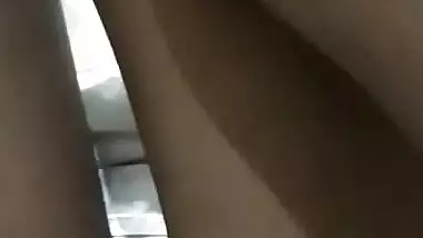 Horny desi girl fingering her hairy pussy and showing boobs to lover