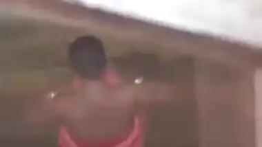 Indian whore doesn't know friend is filming her taking a XXX shower