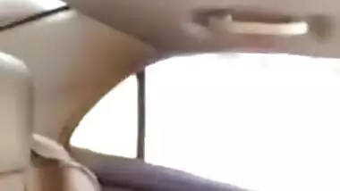 Horny XXX wife exposes sweet pussy in backseat of the Desi driver