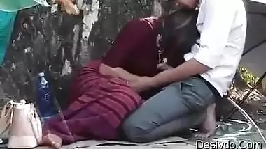 Hot amateur young couple having fun outdoor