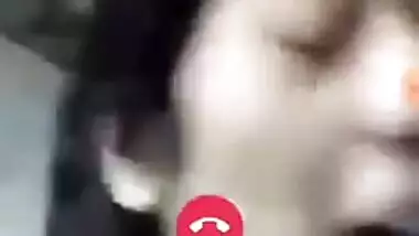 Sexy Desi female allows guy to see her natural XXX tits via video link