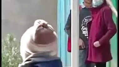 Indian school girl give head outdoor before school and caught on XXX cam