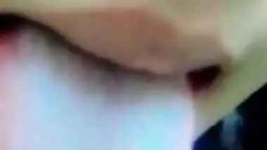 Pointed breasts show and pussy expose by cute girl