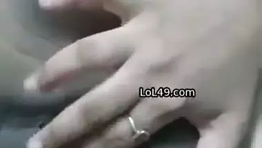 Chubby girl moaning in rubbing pussy and boob press