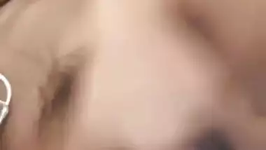 So Beautiful Girl with Cute Nipples and Hairy Pussy Hard Fingering and Boobs Licking Part 2