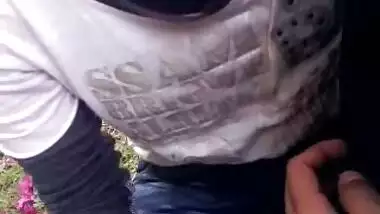 Hot gujrati girl neha with her boyfriend manu in park showing her big juicy breasts