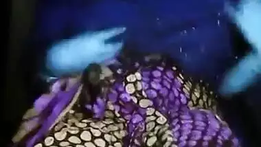 Desi MILF shows belly and pussy in the dark room as private XXX show