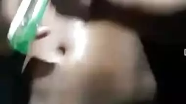 Teen Desi doesn't turn on the light not to be caught during porn show