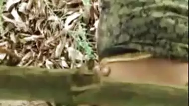 Desi Bhabhi with slutty-soul fucking outdoor by own nephew In doggy style