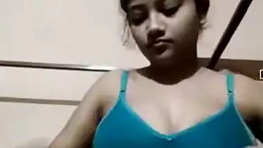 Desi girl waits for husband to leave and exposes XXX boobies on camera
