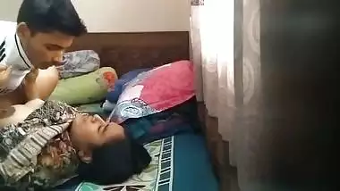 Lovers quick fucking caught by friend in his room