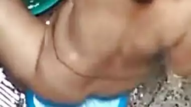 Man prefers to hide and peep on sex Desi doing laundry in a XXX way