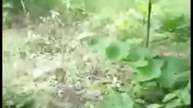 Husband caught wife nympho fuck with lover outdoor in jungle, XXX Desi mms