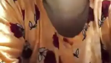 Shy Desi MILF demonstrates her big natural tits for homemade XXX vid