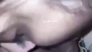 Hot boobs show by girlfriend during deep throat blowjob