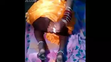 Village ass fucks an orange dildo