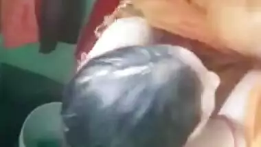 Female wears a yellow Indian sari after flashing her charms in voyeur porn video