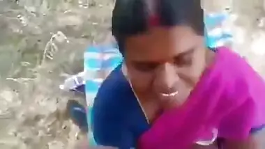 Dressed Desi slut gets on the knees to please dude with XXX blowjob