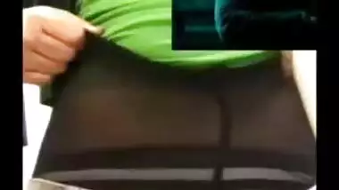 Indian temptress films XXX titties on her own and rubs nipples