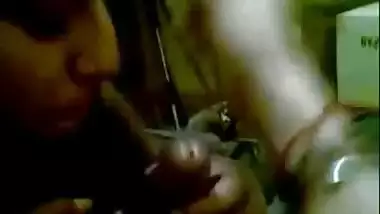 Indian porn video of gorgeous bhabhi sucking lover’s dick on cam