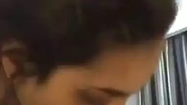 Naughty lady shoots her blowjob MMS fucking a dick