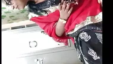 Cute wife tempting husband to suck her huge boobs