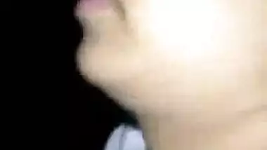 Cute Desi girlfriend kissing & boob pressing hindi audio